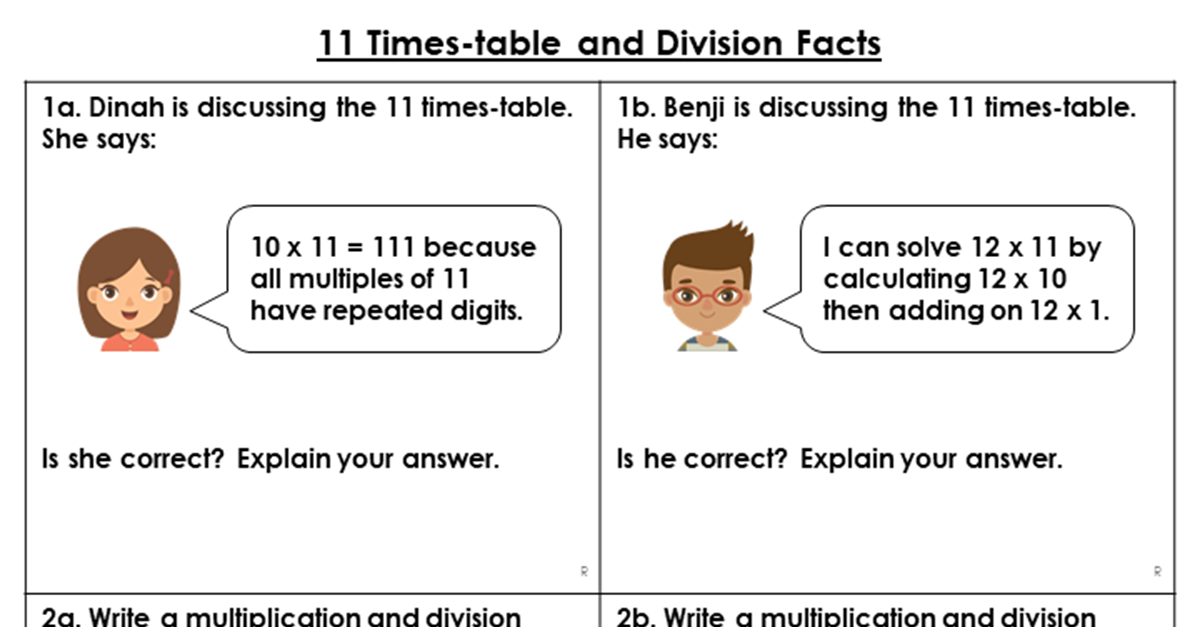 times table problem solving tes
