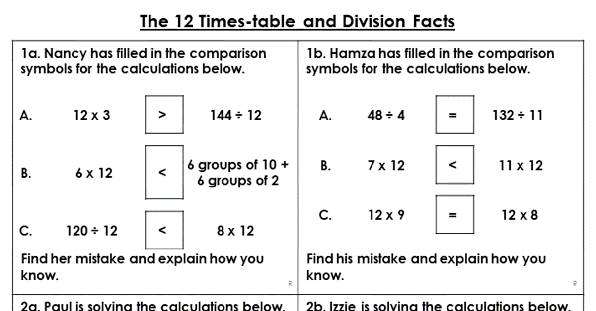 12 times table reasoning and problem solving