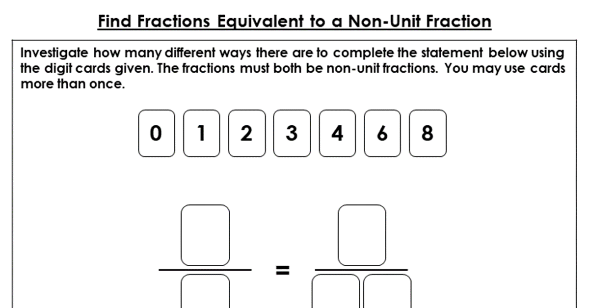 Find Fractions Equivalent to a Non-Unit Fraction - Discussion Problems