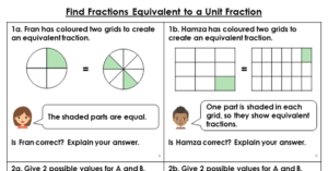 Find Fractions Equivalent to a Unit Fraction - Reasoning and Problem Solving