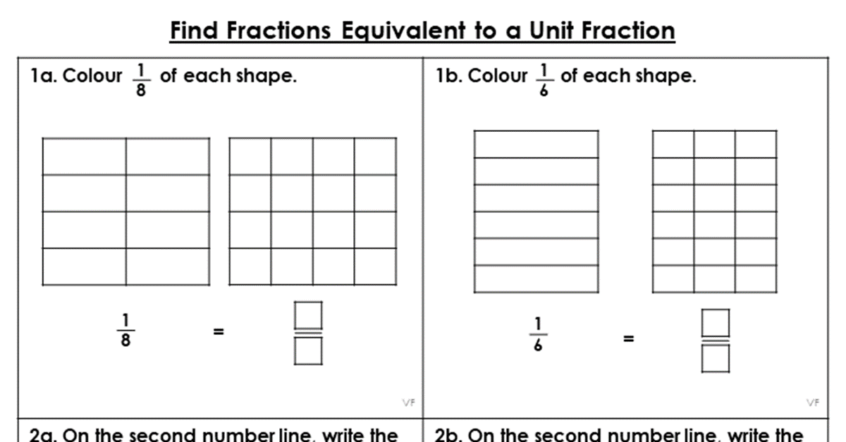 Find Fractions Equivalent to a Unit Fraction - Varied Fluency