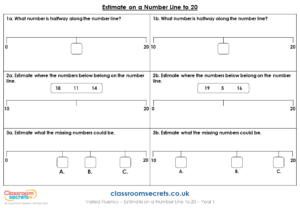 Estimate on a Number Line to 20 Varied Fluency