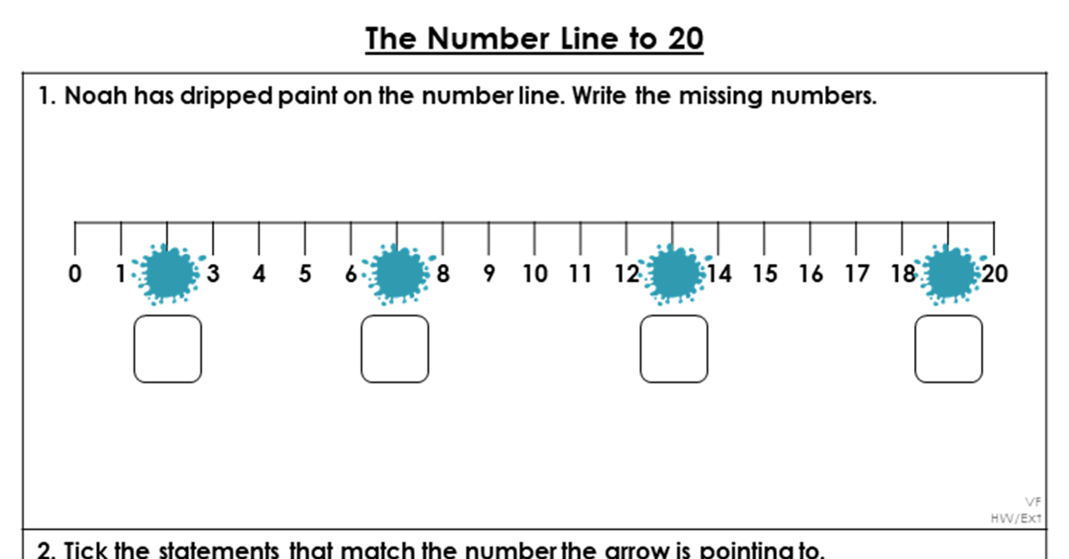 The Number Line to 20 - Extension