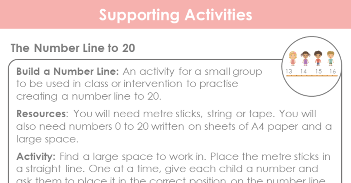 The Number Line to 20 Supporting Activity