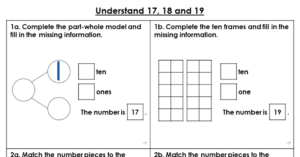 Understand 17, 18 and 19 - Varied Fluency