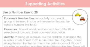 Use a Number Line to 20 Supporting Activity