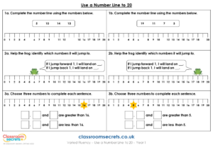 Use a Number Line to 20 Varied Fluency
