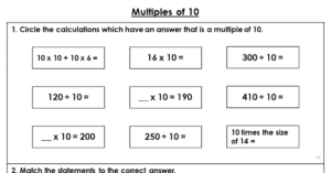 Multiples of 10 - Extension