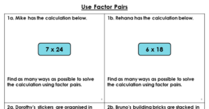 Use Factor Pairs - Reasoning and Problem Solving