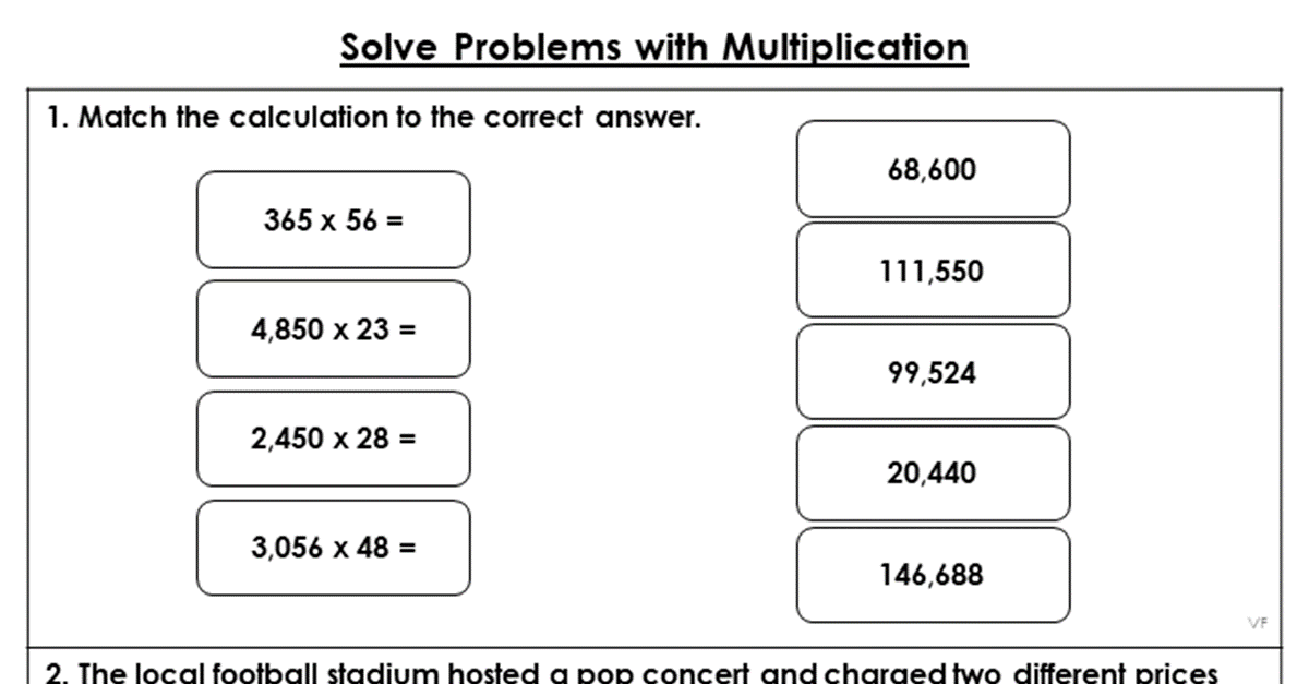 Solve Problems with Multiplication - Extension