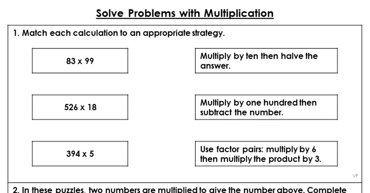 Solve Problems with Multiplication- Extension