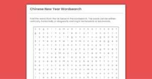 KS2 Chinese New Year Wordsearch