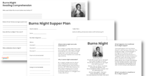 Burns Night - Key Stage 2 Burns Night Supper Planning Activity & Reading Comprehension