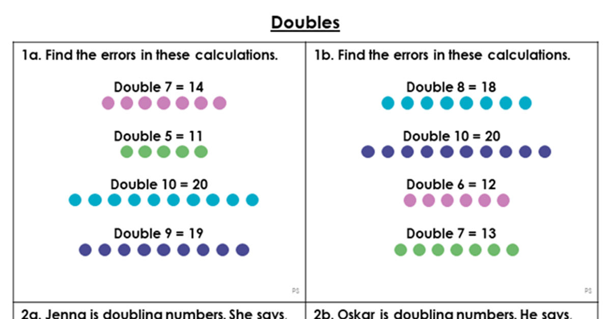 doubles year 1 reasoning and problem solving
