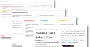 Year 1 Reading Skills - Pudding Lane Bakery Fire