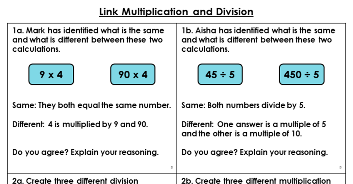 problem solving and reasoning multiplication and division year 2