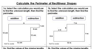 Calculate the Perimeter of Rectilinear Shapes - Varied Fluency