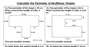 Calculate the Perimeter of Rectilinear Shapes - Reasoning and Problem Solving