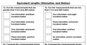 Equivalent Length (Kilometres and Metres) - Varied Fluency