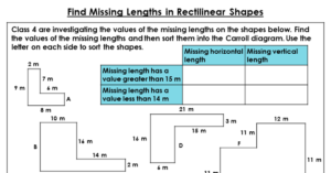 Find Missing Lengths in Rectilinear Shapes - Discussion Problems