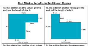 Find Missing Lengths in Rectilinear Shapes - Varied Fluency
