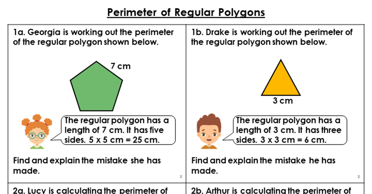 Perimeter of Regular Polygons - Reasoning and Problem Solving
