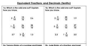 Equivalent Fractions and Decimals (tenths) - Reasoning and Problem Solving