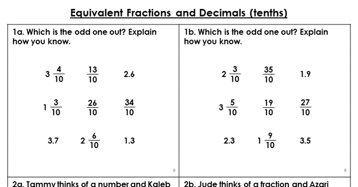 tenths as decimals reasoning and problem solving