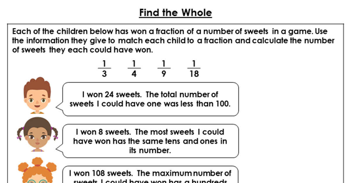  Find the Whole - Discussion Problems