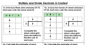 Multiply and Divide Decimals in Context - Varied Fluency