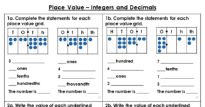 Place Value - Integers and Decimals - Varied Fluency