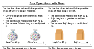 Four Operations with Mass - Reasoning and Problem Solving