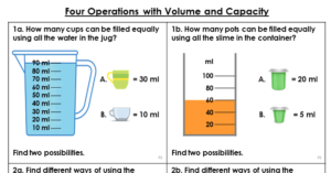 Four Operations with Volume and Capacity - Reasoning and Problem Solving