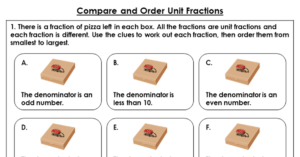 Compare and Order Unit Fractions - Discussion Problem