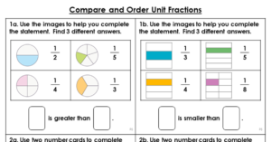 Compare and Order Unit Fractions - Reasoning and Problem Solving