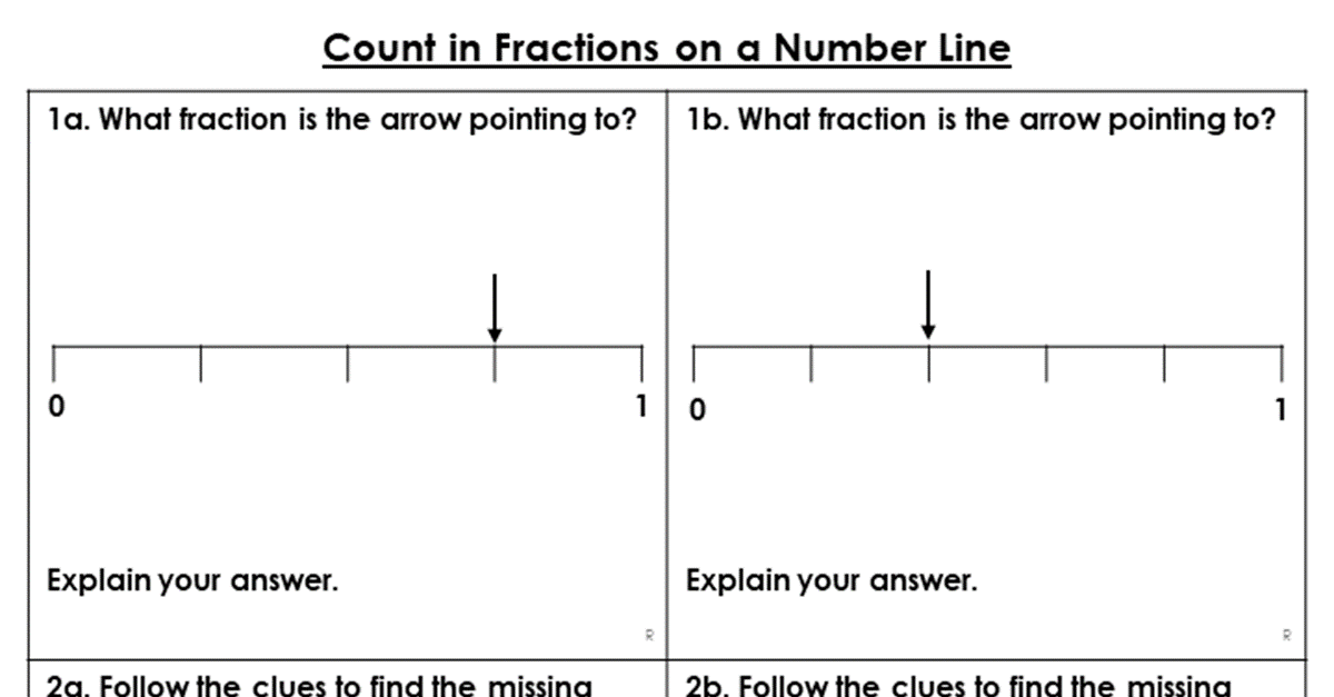 fractions on a number line problem solving year 6