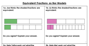 Equivalent Fractions as Bar Models - Reasoning and Problem Solving