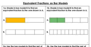 Equivalent Fractions as Bar Models - Varied Fluency