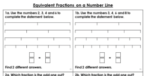 Equivalent Fractions on a Number Line - Reasoning and Problem Solving