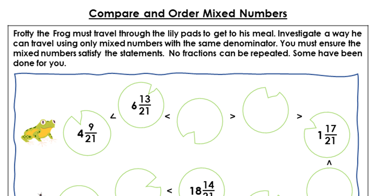 Compare and Order Mixed Numbers - Discussion Problems