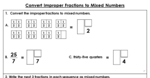 Convert Improper Fractions to Mixed Numbers - Extension