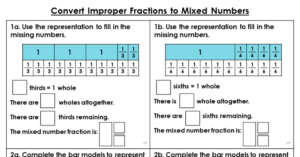 Convert Improper Fractions to Mixed Numbers - VF