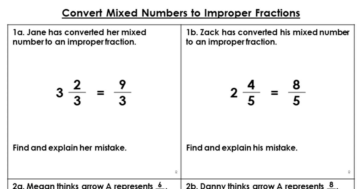 converting mixed numbers to improper fractions problem solving