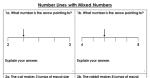 Number Lines with Mixed Numbers - Reasoning and Problem Solving