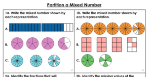 Partition a Mixed Number - Varied Fluency
