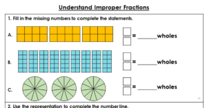 Understand Improper Fractions - Extension