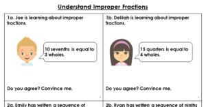 Understand Improper Fractions - Reasoning and Problem Solving