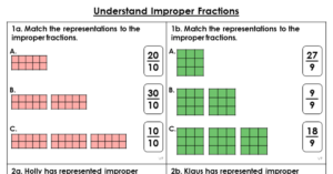 Understand Improper Fractions - Varied Fluency