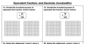 Equivalent Fractions and Decimals (Hundredths) - Varied Fluency