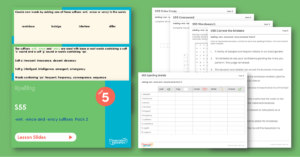 Year 5 Spelling Assessment Resources - S55 -ent -ence -ency suffixes Pack 2